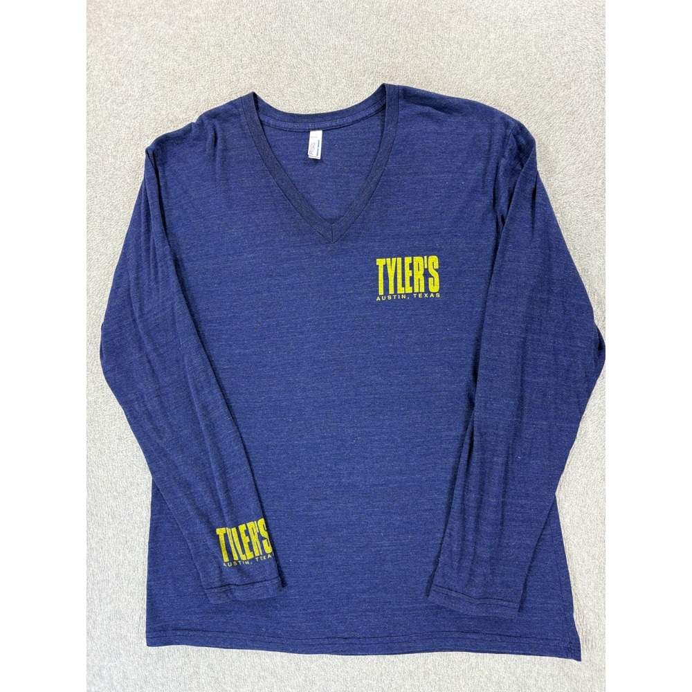 Tylers Austin Texas Light Weight Long Sleeve V-Neck Tee Shirt (Women's Large)